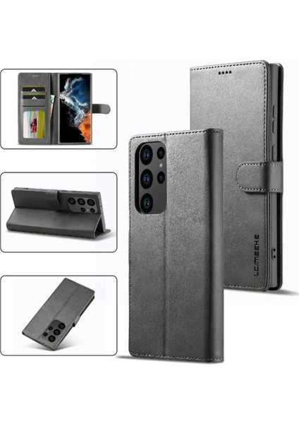 Galaxy S23 Ultra Tutucu Kart Yuvaları ile Cüzdan Buzağı Flip (Yurt Dışından)