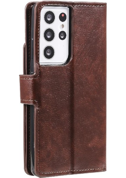 Galaxy S21 Ultra 9 Kart Yuvaları Pu Deri Kickstand Cüzdan (Yurt Dışından) indirimleri
