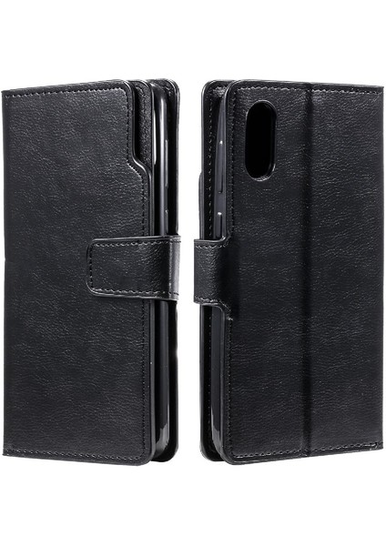 Galaxy A02 Manyetik Kickstand 9 Kart Yuvaları Cüzdan Pu Için Kılıf (Yurt Dışından)