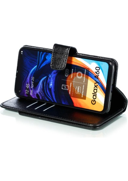 Galaxy A60 Pu Deri Kickstand Cüzdan Manyetik 9 Kart (Yurt Dışından)