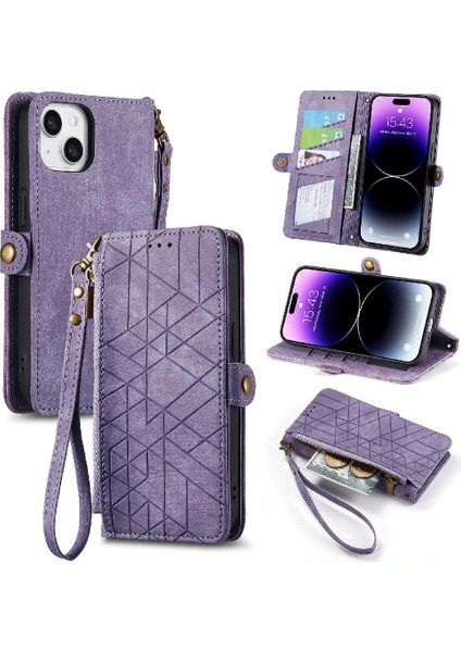IPhone 14 Için Flip Case Cüzdan Kılıf Basit Iş Flip Kapak (Yurt Dışından)