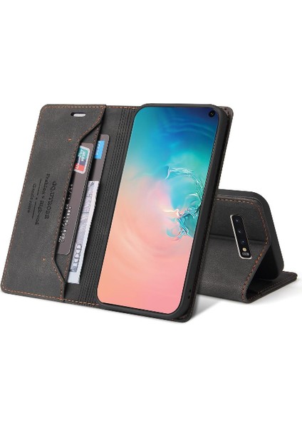 Galaxy S10 Artı Iki Kart Yuvaları Kickstand Premium Deri (Yurt Dışından)