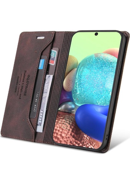 Galaxy A71 4g Kickstand Iki Kart Yuvaları Premium Deri (Yurt Dışından) modelleri