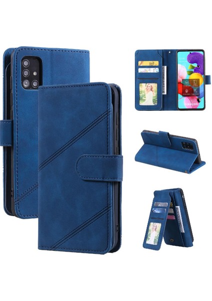 Galaxy A51 4g Kart Tutucu Için Kılıf Kickstand Cüzdan Flip Folio Pu (Yurt Dışından)