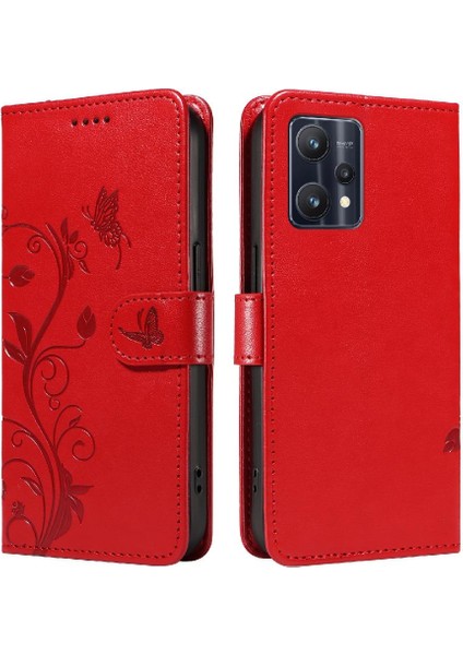 Realme 9 Pro Kabartmalı Kelebek Cüzdan Telefon Kılıfı Için El ve (Yurt Dışından)