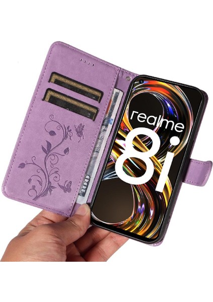 Realme 8i Cüzdan Telefon Kılıfı Için El Kayışı ile Yüksek Kaliteli Deri (Yurt Dışından) indirimleri
