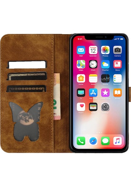 IPhone Xr Cüzdan Kılıf Tutucu Kapak Kart Cep Kabartmalı Kedi (Yurt Dışından) fırsatları
