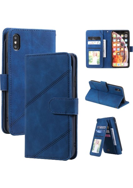 IPhone Xs Max Cüzdan Flip Folio Manyetik Pu Deri Bileklik (Yurt Dışından)