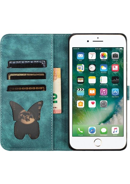 IPhone 6/6s Flip Folio Tutucu Kapak Kart Cep Kabartmalı Kedi (Yurt Dışından)