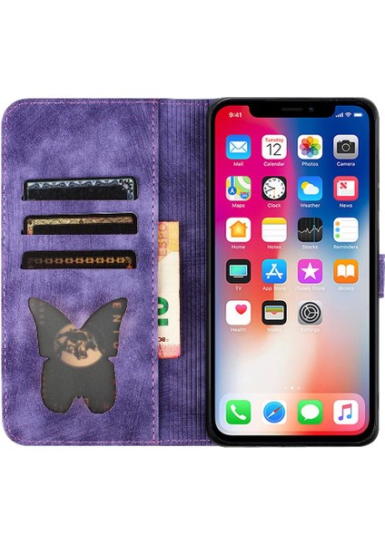 IPhone Xr Cüzdan Kılıf Tutucu Kapak Kart Cep Kabartmalı Kedi (Yurt Dışından) fırsatları