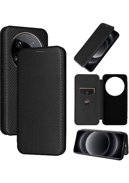 Kart Tutucu Kickstand Deri Folio Flip ile Xiaomi 14 Ultra Için Kılıf (Yurt Dışından)