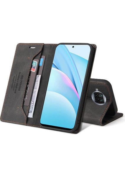 Xiaomi 10T Lite Premium Deri Kickstand Iki Kart Yuvaları Için Kılıf (Yurt Dışından)