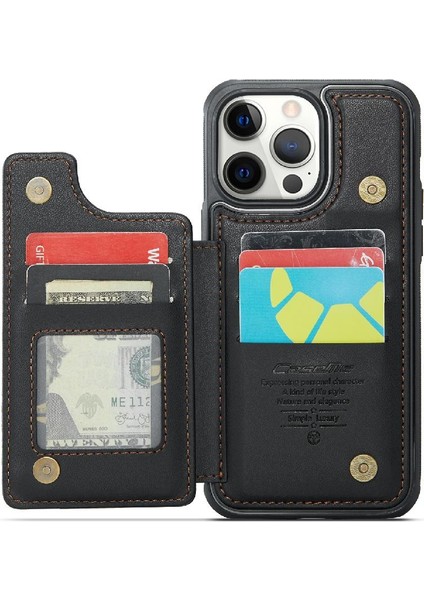 IPhone 12 Pro Max Rfıd Engelleme Kart Tutucu Pu Için Caseme Cüzdan Kılıf (Yurt Dışından)