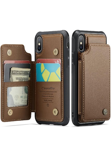 IPhone X/xs Ince Darbeye Dayanıklı Durumda Pu Deri Kart (Yurt Dışından)