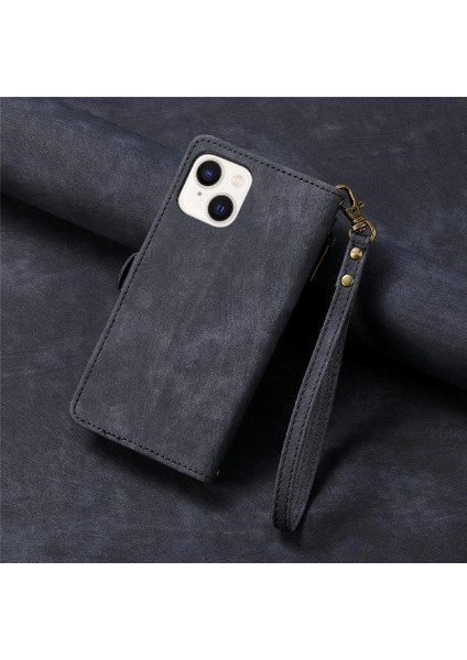 IPhone 15 Için Flip Case Deri Kılıf Cüzdan Kapak Kapak Darbeye Basit (Yurt Dışından)