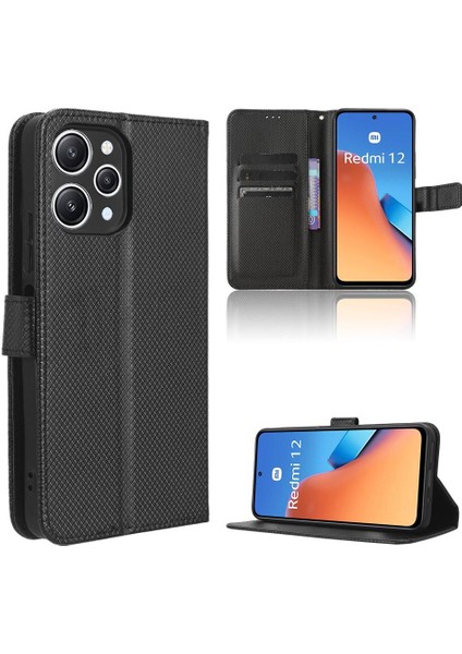 Xiaomi Redmi Için 12 4g Kart Tutucu Kickstand Manyetik Cüzdan Kapak (Yurt Dışından)