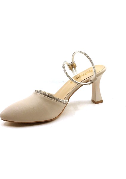 Mh 7,5 cm Ten Taşlı Karnıyarık Kadın Topuklu Ayakkabı modelleri