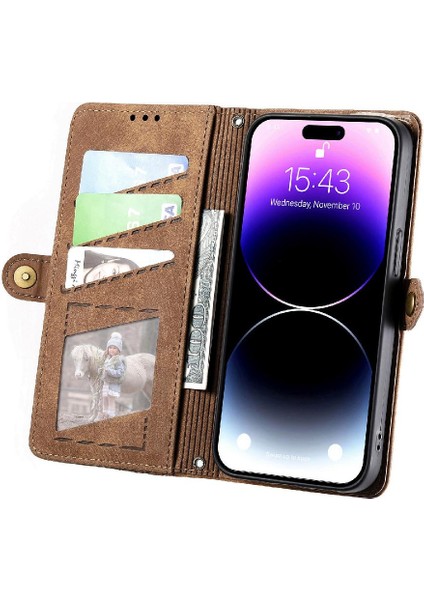 IPhone 14 Için Flip Case Cüzdan Kılıf Basit Iş Flip Kapak (Yurt Dışından) indirimleri