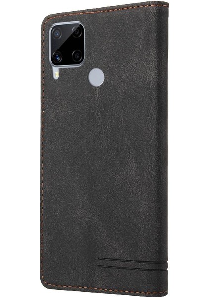 Realme C15 Premium Deri Iki Kart Yuvaları Premium Deri Için Kılıf (Yurt Dışından) fırsatları