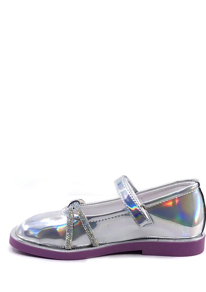 Arz 4756 Gümüş Rugan Taşlı Kız Çocuk Babet Ayakkabı fırsatları