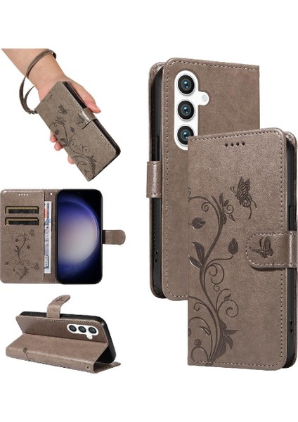 Galaxy S24 Artı Cüzdan Telefon Kılıfı Kabartmalı Kelebek ve (Yurt Dışından)