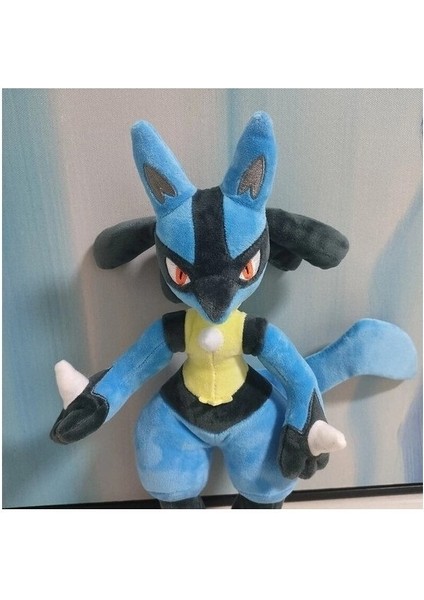 Simba Lucario Pokemon Karikatür Peluş Oyuncak 32CM - Mavi (Yurt Dışından)