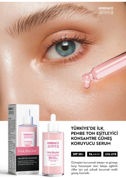 Blocker Pink Saf Spf 50+ Ton Eşitleyici Yüksek Uvb+Uva Korumalı 50ML Güneş Serumu