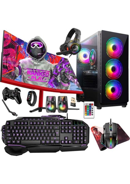 TX5271 I5 9400F 16GB Ram 512GB SSD 8gb RX580 23.6 Inç 100Hz Curved Oyuncu Masaüstü Bilgisayarı