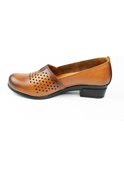 914 Taba Deri Kadın Günlük Ayakkabı modelleri