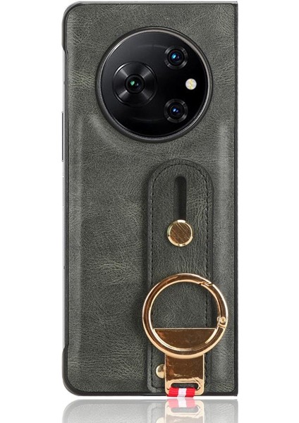 Tecno Phantom V Fold Bilek Kayışı Kolaylık Premium Pu Deri Için Kılıf (Yurt Dışından)