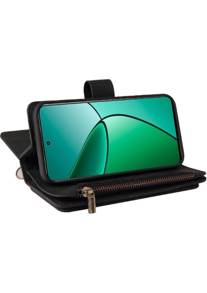 Kart Yuvası Standı ile Realme 12 Artı Pu Deri Manyetik Kapatma Için Kılıf (Yurt Dışından)
