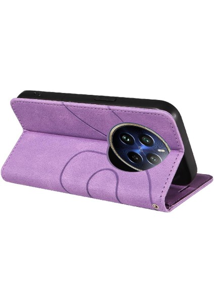 Realme 12 Pro Artı Kickstand Koruyucu Iki Renkli Dikiş Için Flip Case (Yurt Dışından)