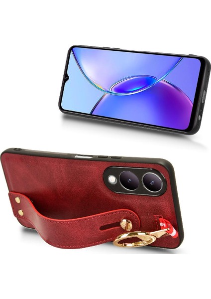 Vıvo Y17S 4g Kolaylık Bilek Kayışı Uyumluluk Premium Pu Için Kılıf (Yurt Dışından)