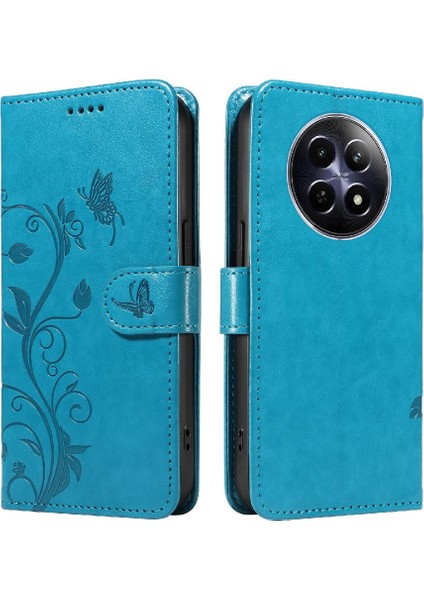 El Kayışı ile Realme 12 5g Yüksek Kaliteli Deri Için Flip Case Kabartmalı (Yurt Dışından)