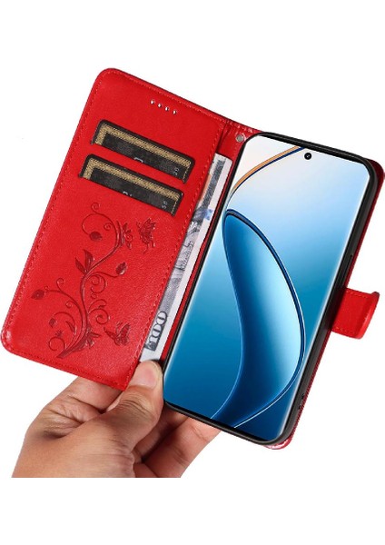 Realme 12 Pro 5g Için Yüksek Kaliteli Deri ve Kart Yuvası ile Flip Case (Yurt Dışından)