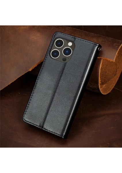 IPhone 14 Için Kılıf Pro Max Moda Tasarım Deri Kılıf Kapak Çevirin Cüzdan (Yurt Dışından)