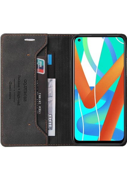 Realme 8 5G/V13 5g Premium Deri Kickstand Premium Deri Kılıf (Yurt Dışından)