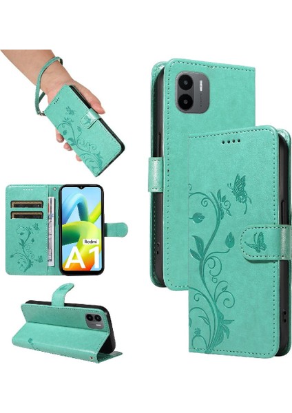 Xiaomi Redmi A1 Için Kılıf Yüksek Kaliteli Deri ve Kart Yuvası Kabartmalı (Yurt Dışından)