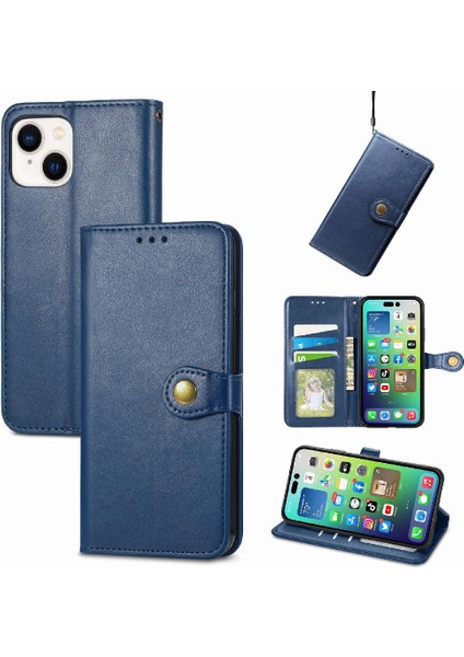IPhone 14 Için Kılıf Moda Tasarım Cüzdan Fonksiyonu Kapak Çevirin Deri Kılıf (Yurt Dışından)