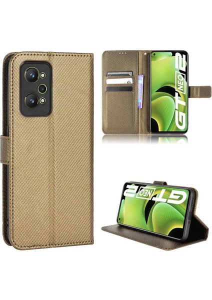 Realme Gt 2 Kart Tutucu Kickstand Kapak Manyetik Cüzdan Için Kılıf (Yurt Dışından)