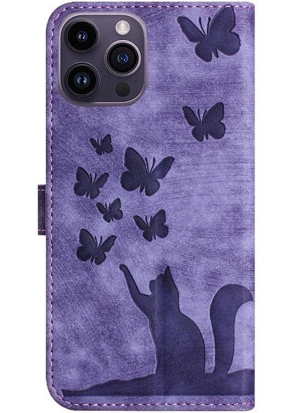 IPhone 14 Için Kılıf Pro Max Kart Cep Flip Folio Tutucu Kapak Cüzdan (Yurt Dışından)