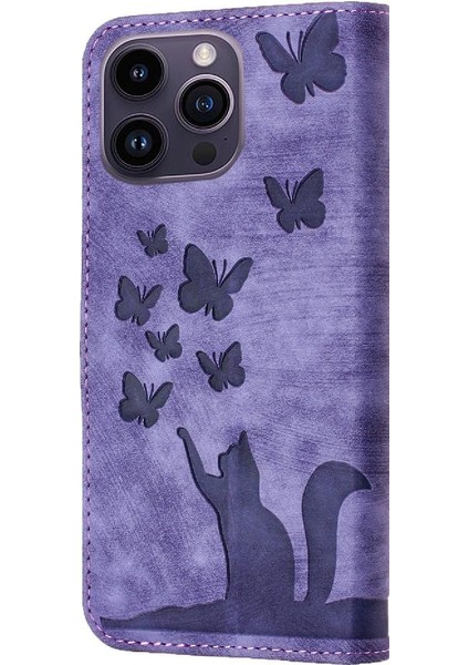 IPhone 14 Için Kılıf Pro Max Kart Cep Flip Folio Tutucu Kapak Cüzdan (Yurt Dışından)