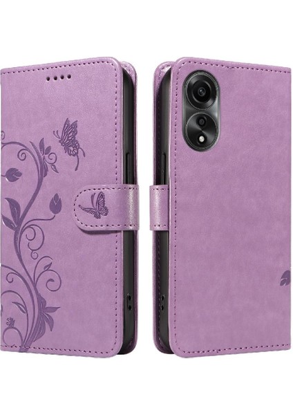 Oppo A78 4g Için Kılıf El Kayışı ile Yüksek Kaliteli Deri Cüzdan Telefon (Yurt Dışından)