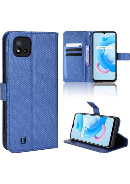 Realme C20/C11 Kapak Için Kickstand Kart Tutucu Manyetik Cüzdan (Yurt Dışından)
