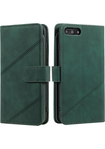 IPhone 8 Için Kılıf Artı Bileklik Manyetik Pu Deri Kart Tutucu Kickstand (Yurt Dışından)