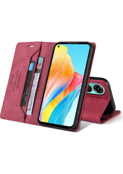 Oppo A78 4g Premium Deri Premium Deri Kickstand Iki Kart Için Kılıf (Yurt Dışından) fırsatları