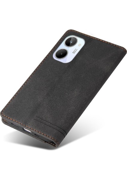 Realme 10 Kickstand Iki Kart Yuvaları Premium Deri Premium Için Kılıf (Yurt Dışından)