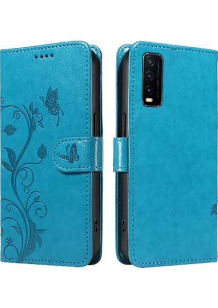 Vıvo Y12A/Y12S Kabartmalı Kelebek Cüzdan Telefon Kılıfı Için Kılıf Yüksek Kalite (Yurt Dışından)