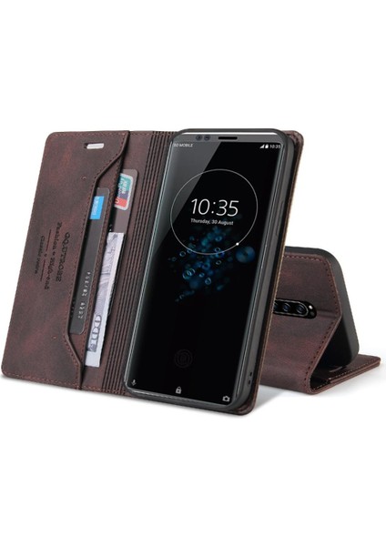 Sony Xperia Xz4 Iki Kart Yuvaları Premium Deri Premium Deri Kılıf (Yurt Dışından)