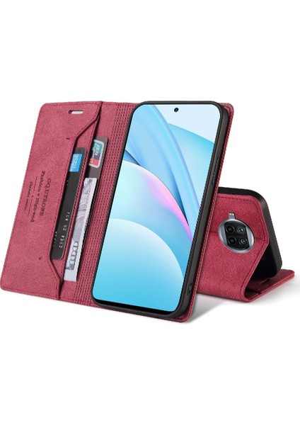 Xiaomi 10T Lite Premium Deri Kickstand Iki Kart Yuvaları Için Kılıf (Yurt Dışından)